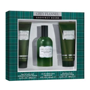 Franela Gris Estuche 3 Piezas Hombre EDT 120ml + Crema de afeitar 100ml + Body Wash 100ml